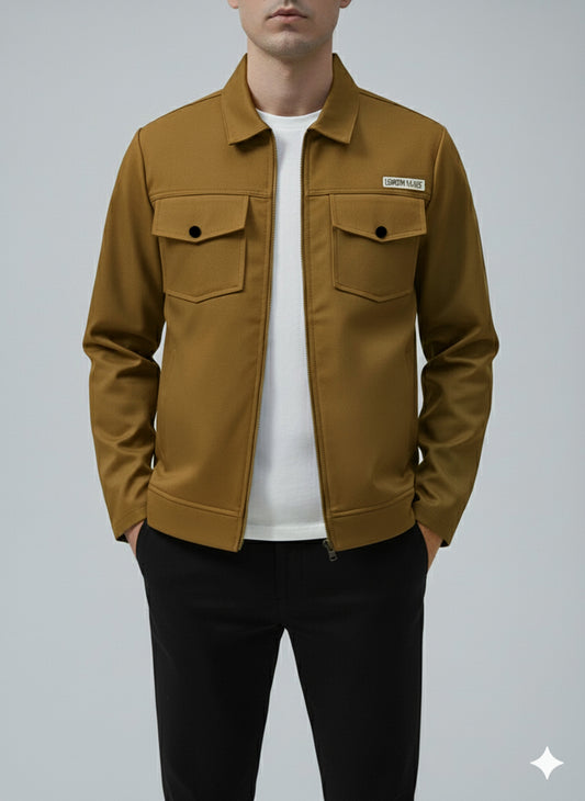 Premium Mustard Brown  Full Sleeves Cotton Jeans Jacket